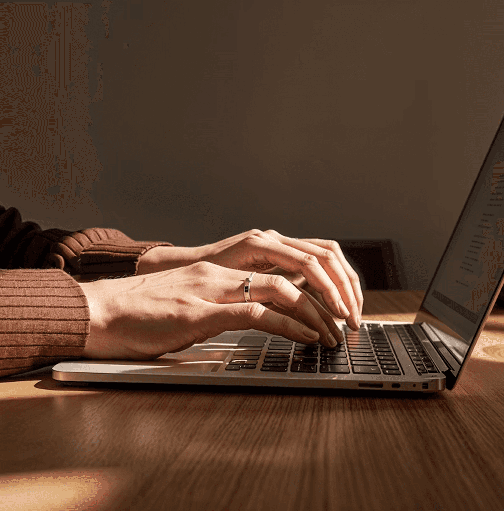 Person working on laptop